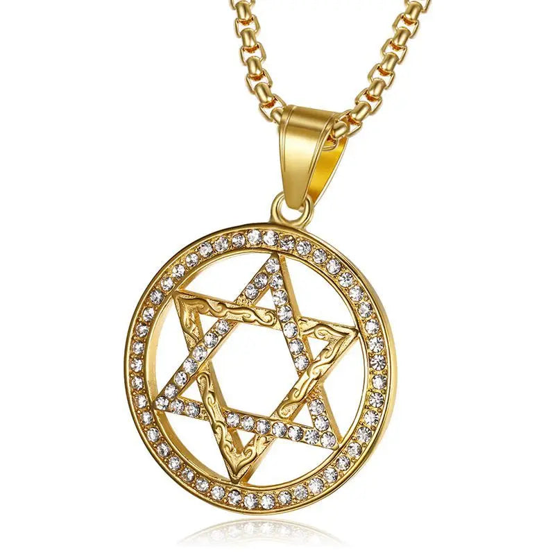 Star Rhinestone Personality Men's Necklace