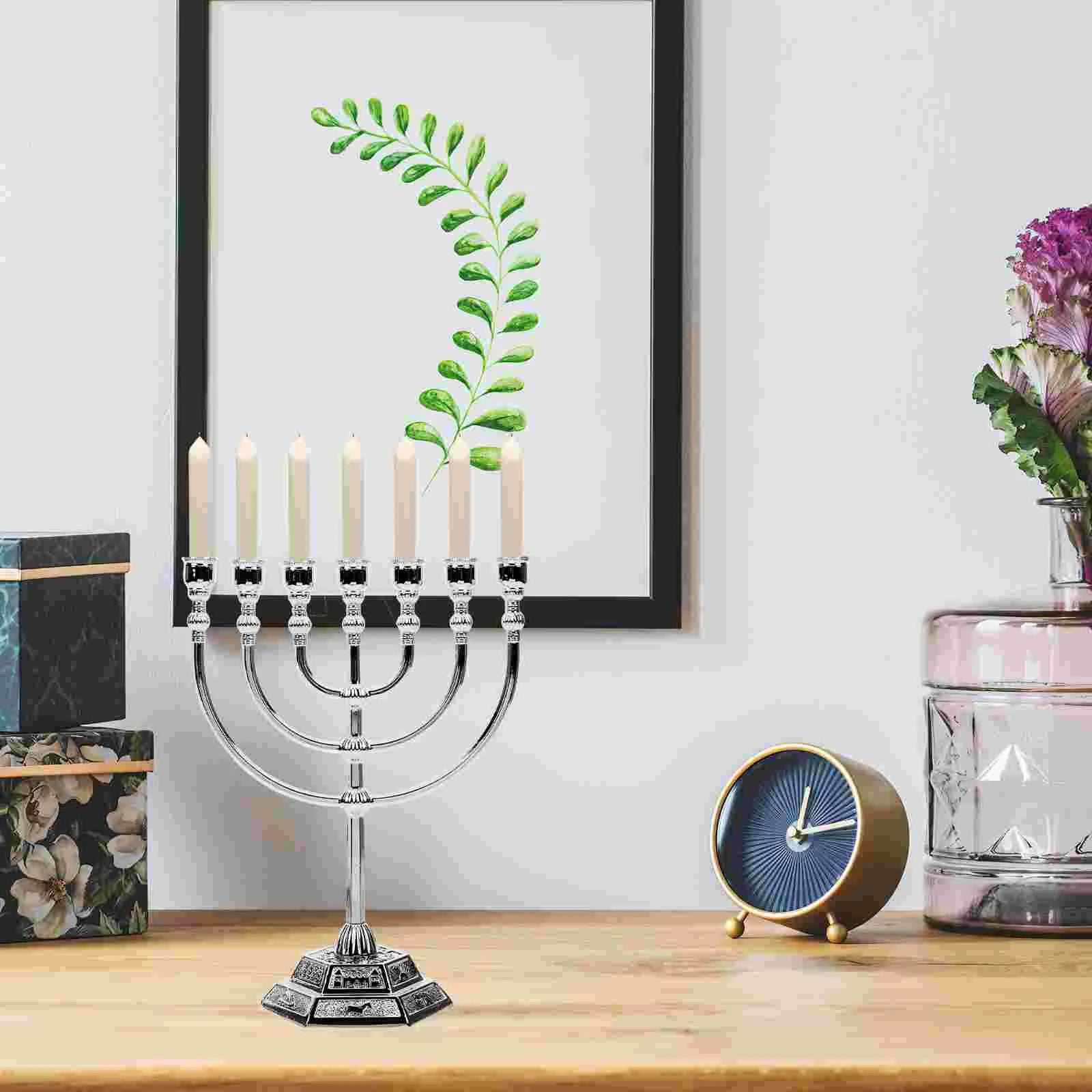 Menorah Jewish Candlestick Decor Stand Holders