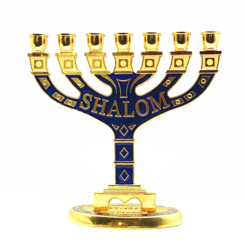 Shalom Religious Menorah Candle Holder