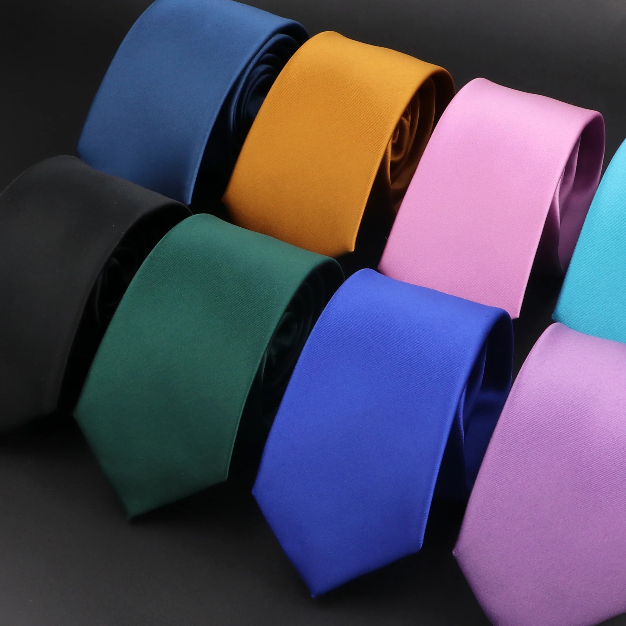 Solid Colorful Silk Fit Wedding Ties