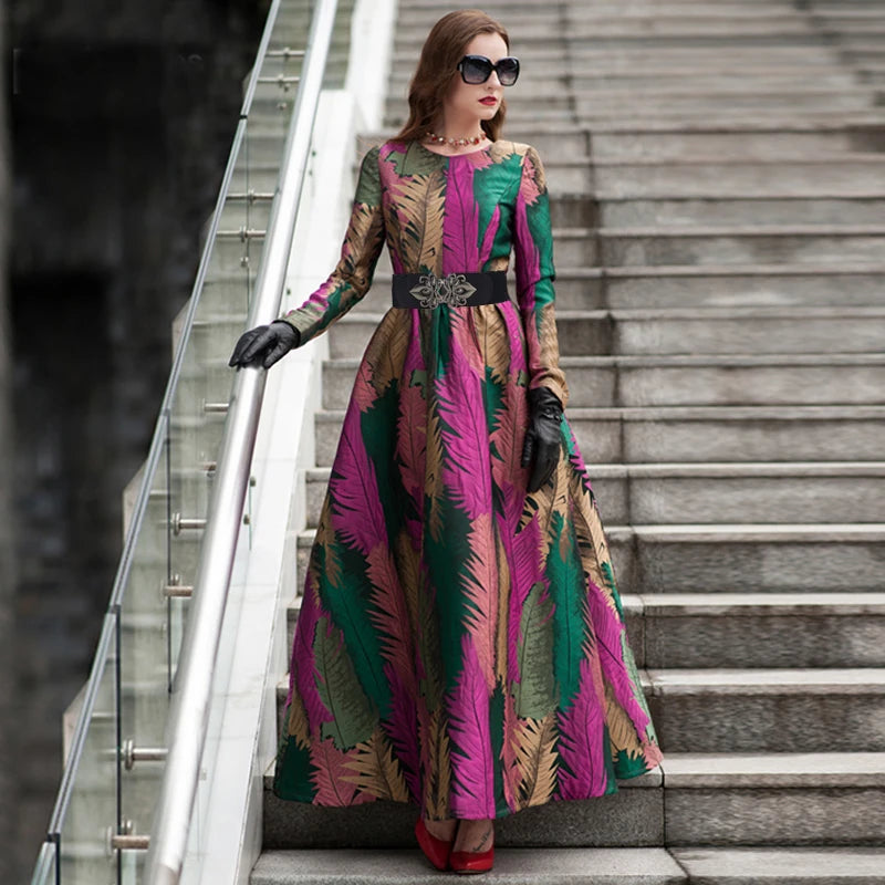 leaf-print-long-sleeve-jacquard-dress.jpg