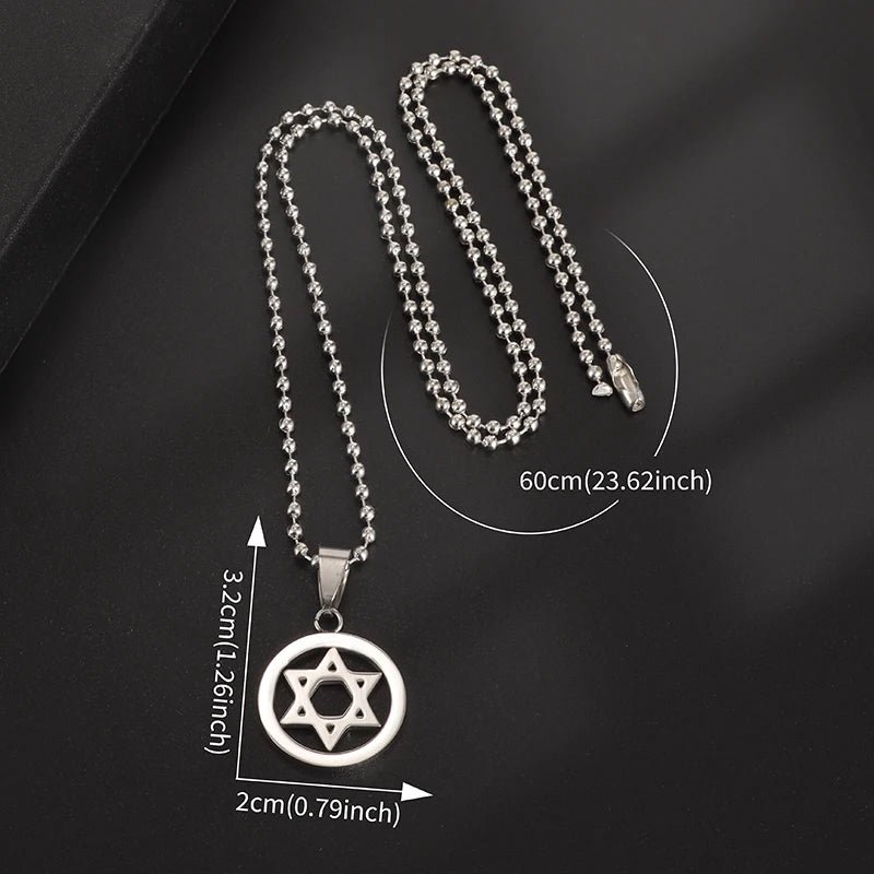 Jewish Star Of David Pendant Hexagonal Star Necklace