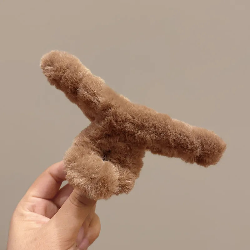 Woman's Plush Hair Claw Shark Clip
