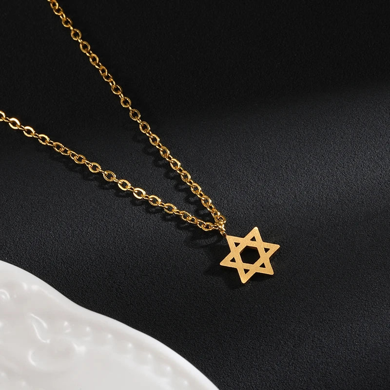Retro Jewish Jewelry Star Of David Pendant Necklace