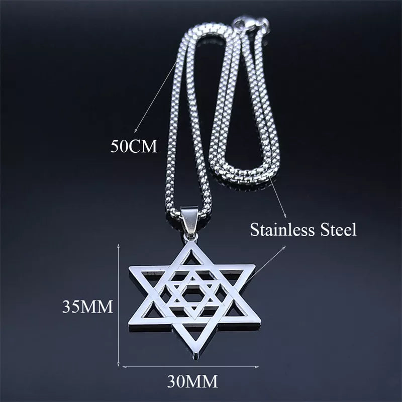Jewish Hexagram Symbol Pendant Necklace