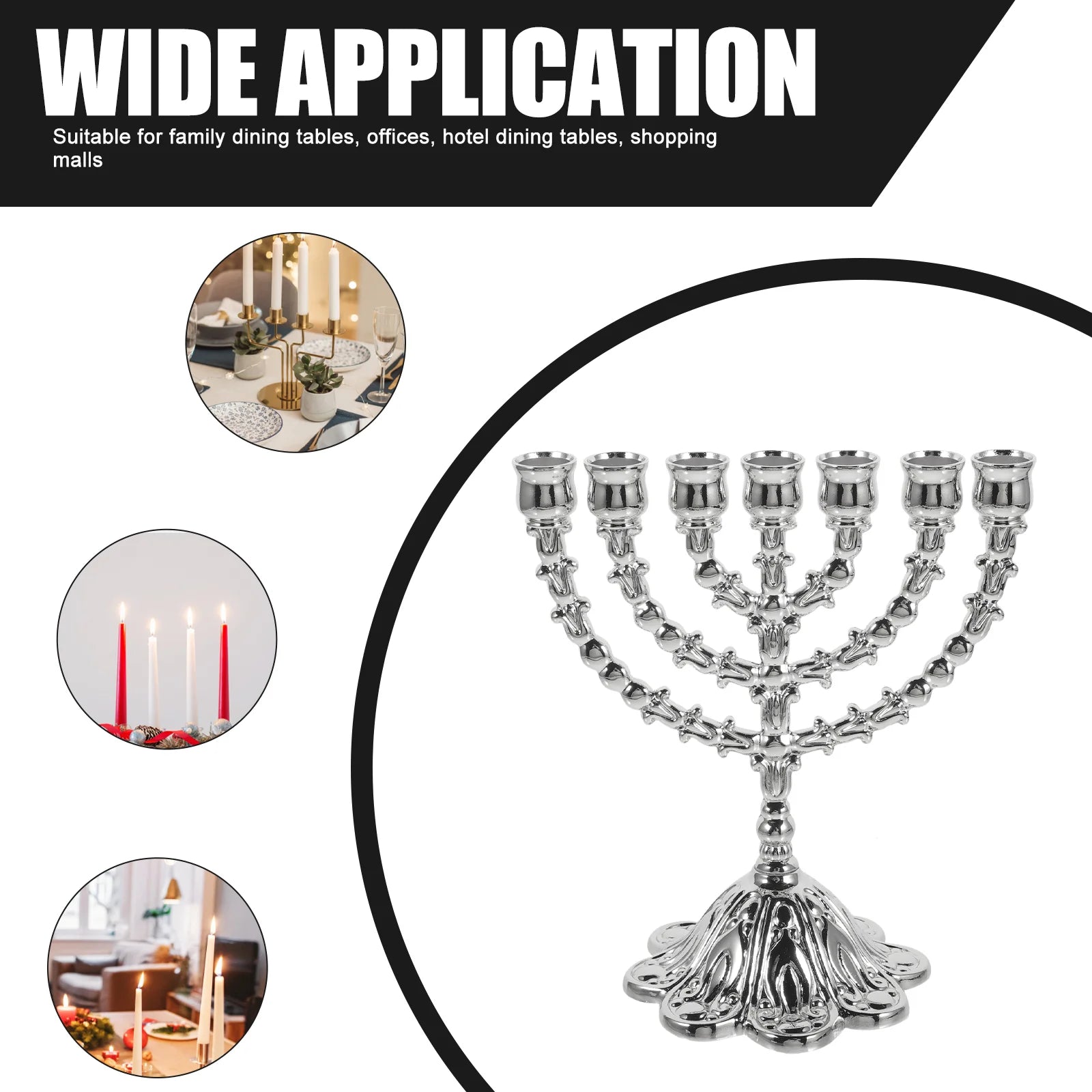 Metal Chanukah Hanukkah Jewish Candelabra Candlestick