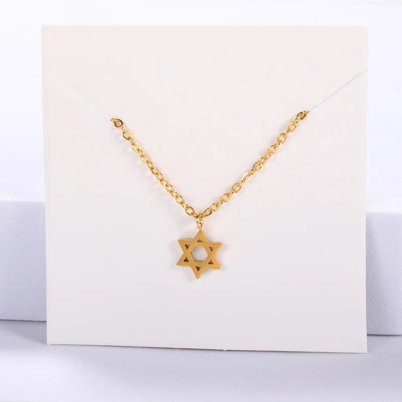 Retro Jewish Jewelry Star Of David Pendant Necklace