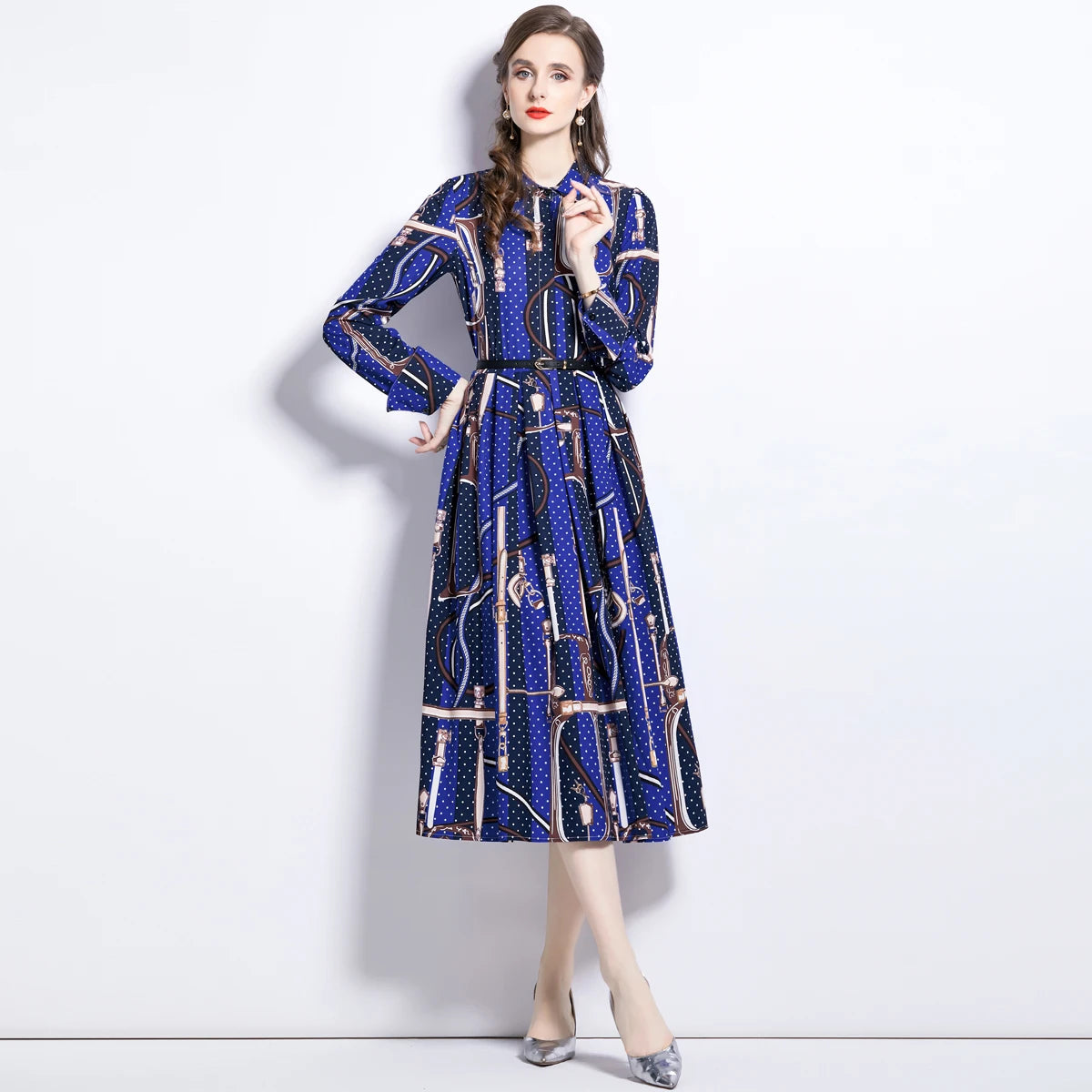 Turn Down Collar Single Breasted Shirt Dress