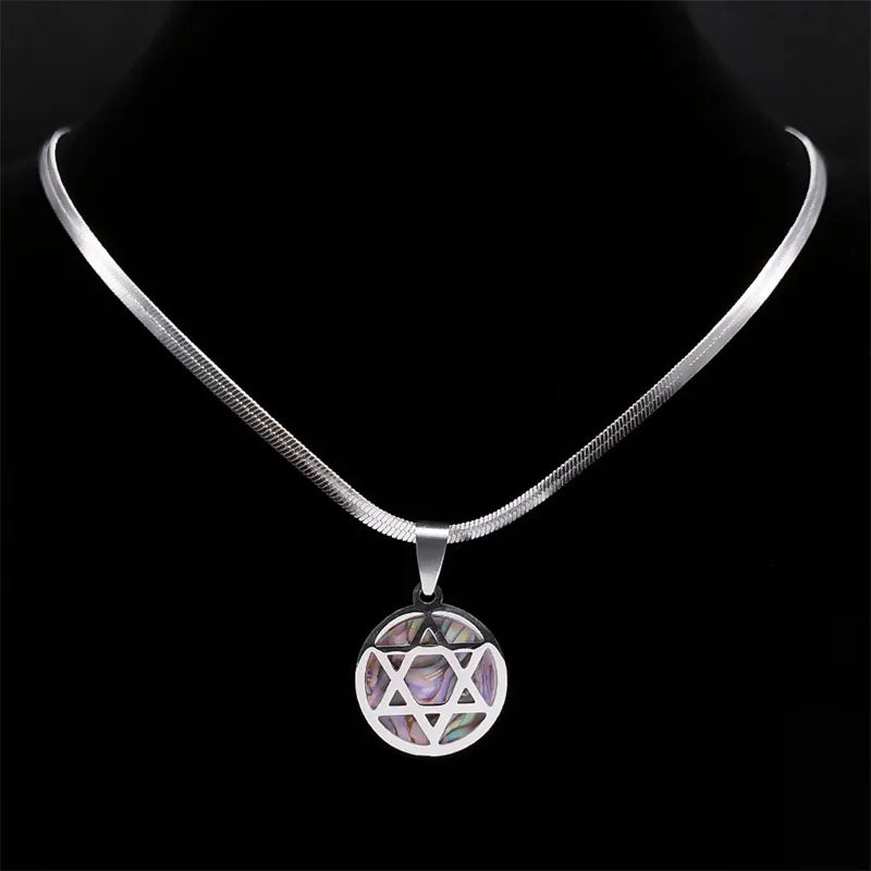 Stainless Steel Gold Color Jewish Star of David Necklaces
