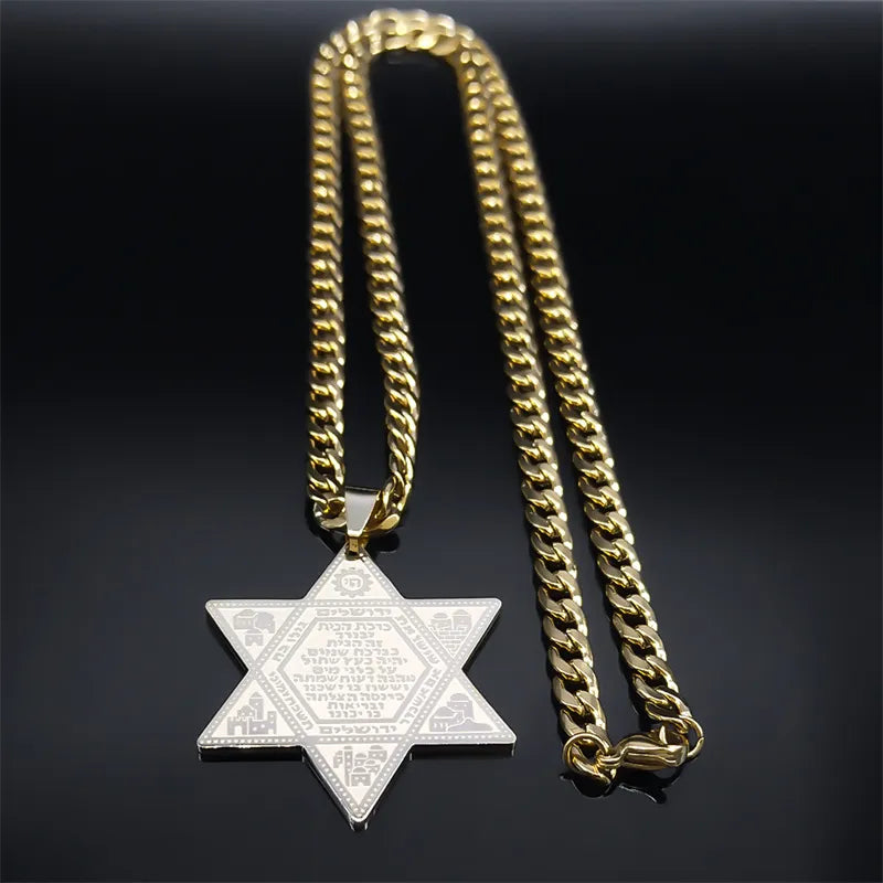 Star of David Magen David Stainless Steel Necklace