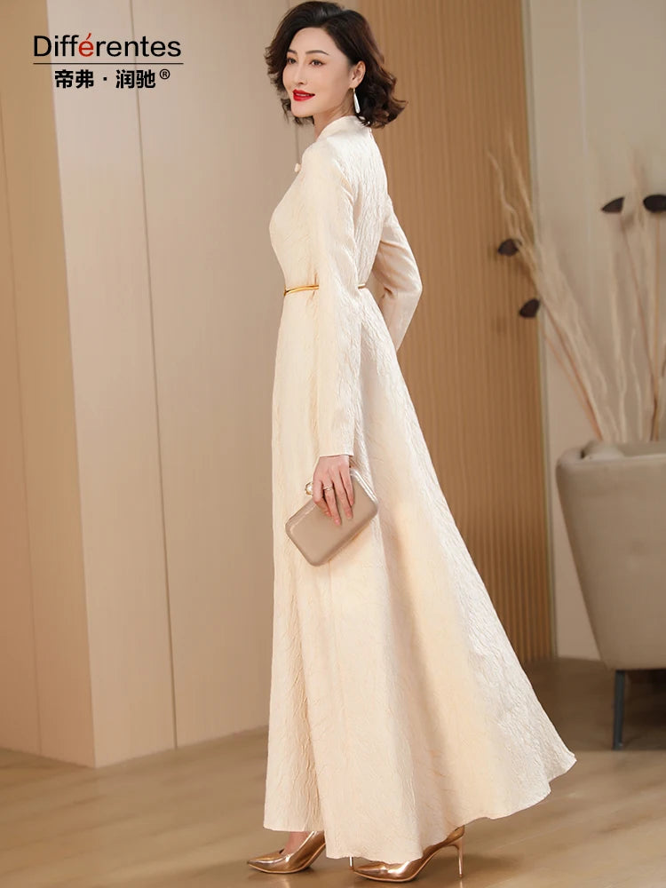 Luxury Jacquard Bowknot Long Dress