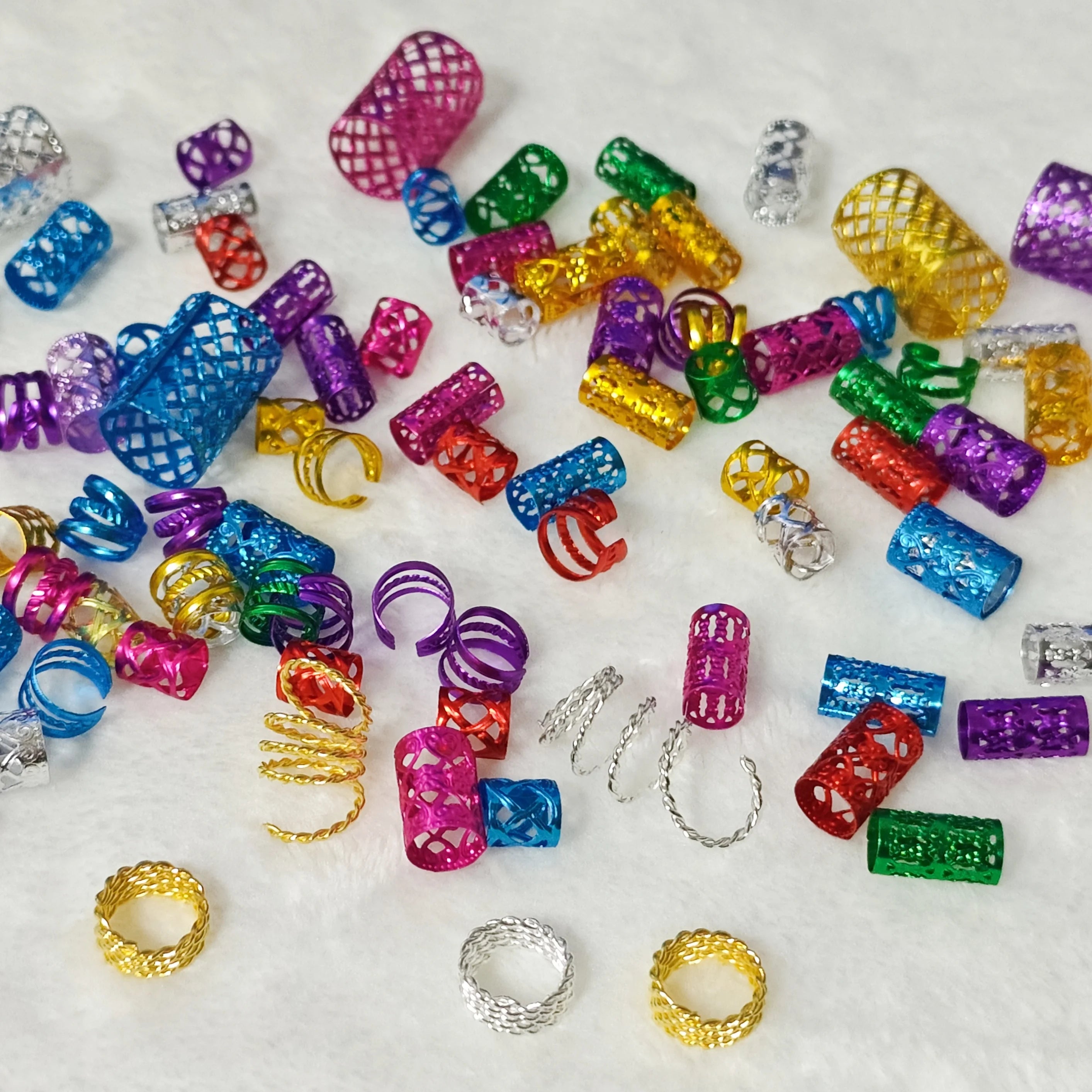 90pcs Hollow Out Hair Braid Ring