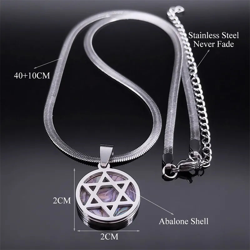 Stainless Steel Gold Color Jewish Star of David Necklaces