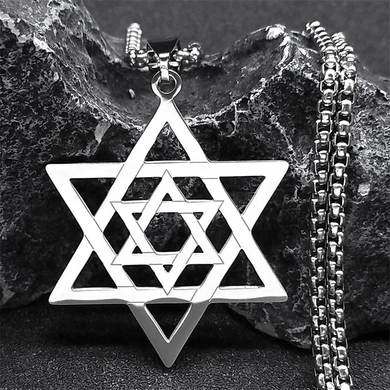 Jewish Hexagram Symbol Pendant Necklace