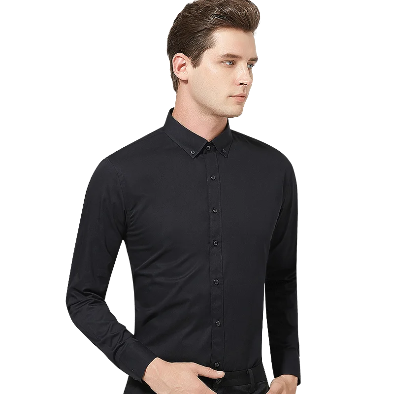 Long-sleeve Solid Slim Fit Formal Shirt
