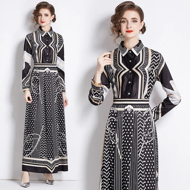 Vintage Floral Print Collar Dress