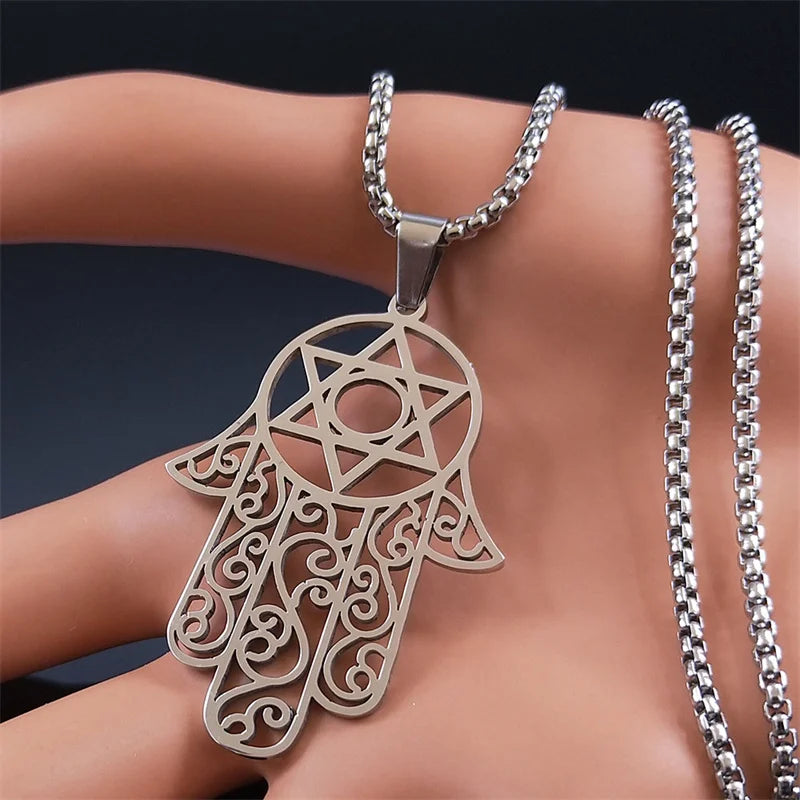 Hand Of Fatima Star Of David Necklaces