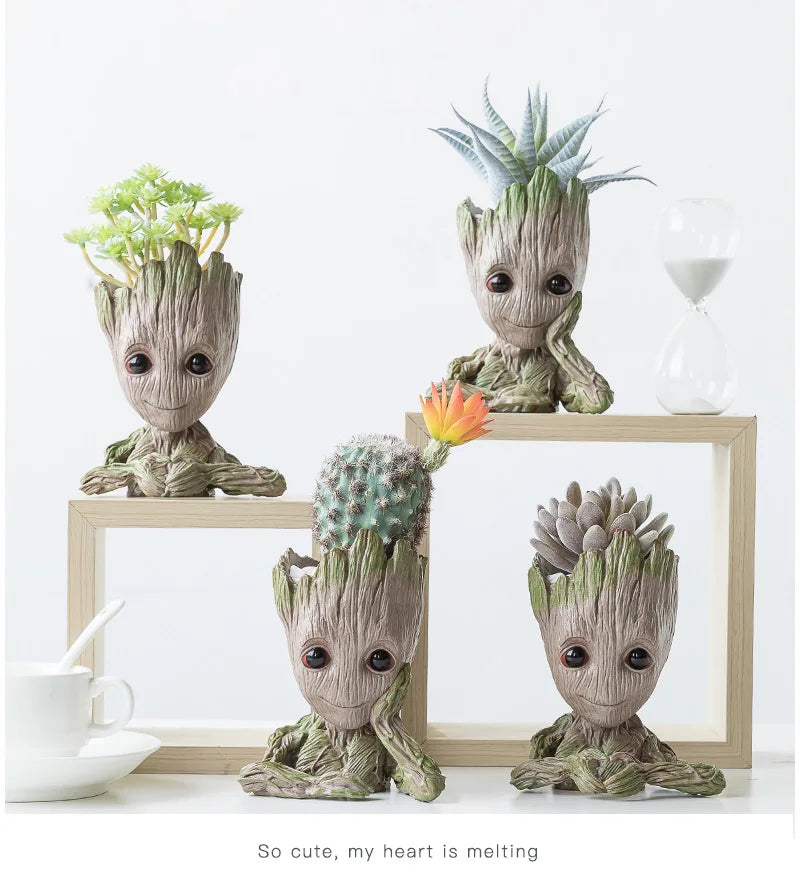 Cute Wooden Character Flower Pot