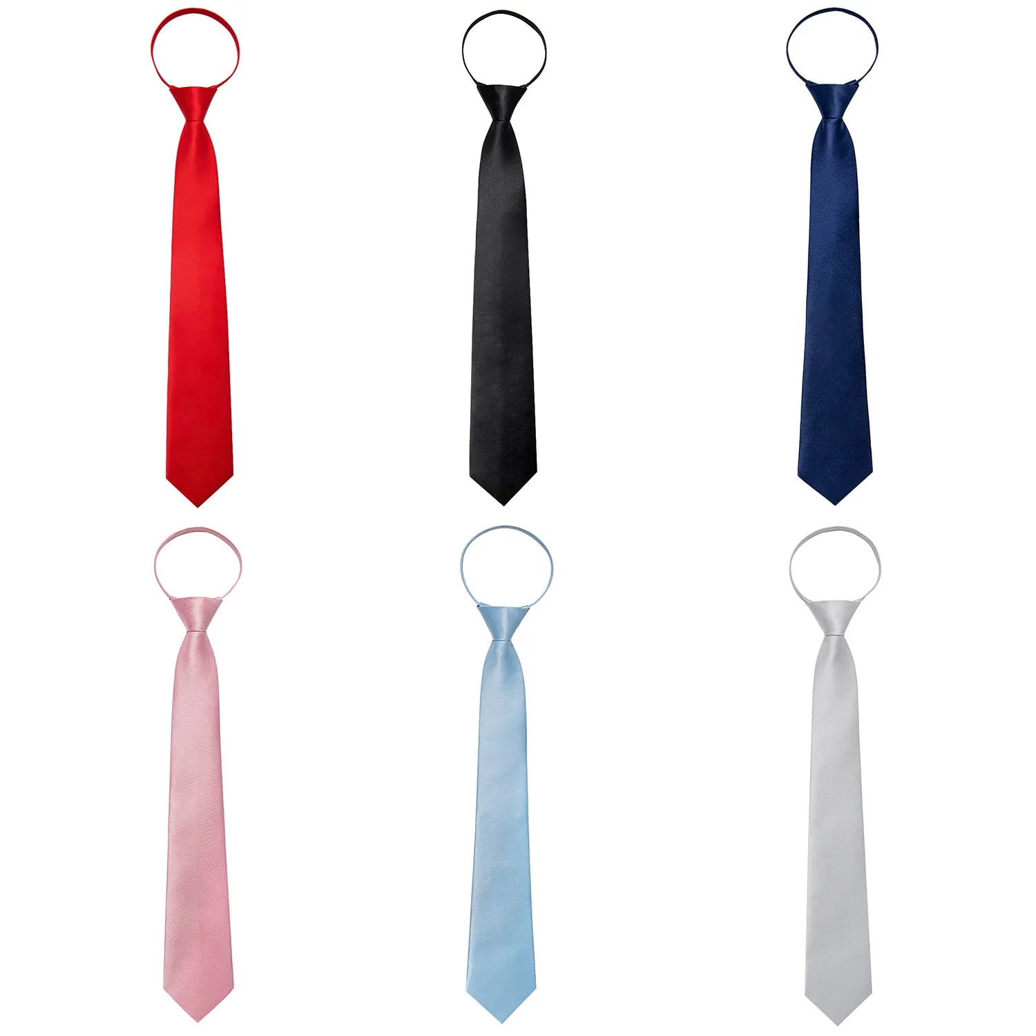 Luxury Silk Solid Zip Neck ties for Man