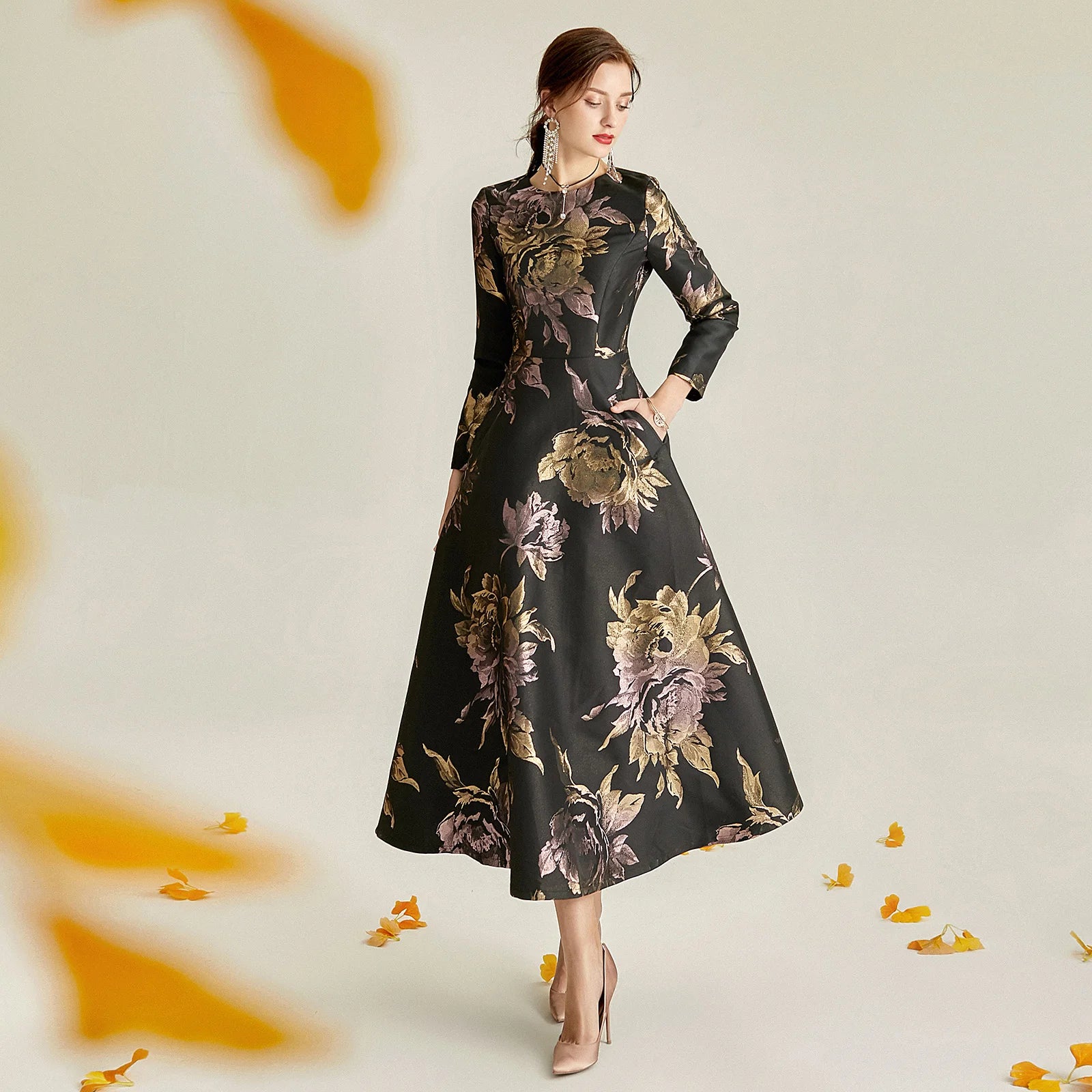 Long Sleeve Maxi Floral Dress