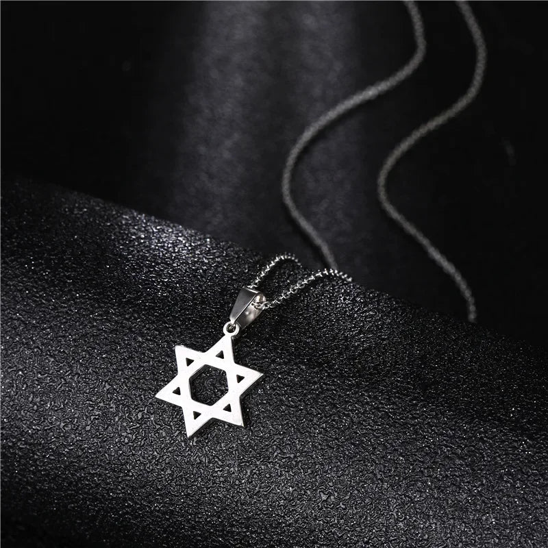 Trendy Mogan David Star Pendant Necklace Choker Jewelry