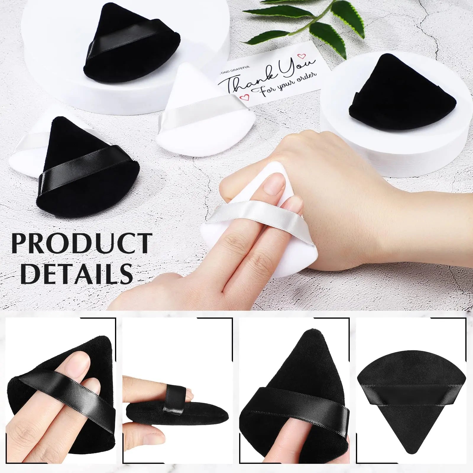 50Pcs Triangle Velvet Powder Puff