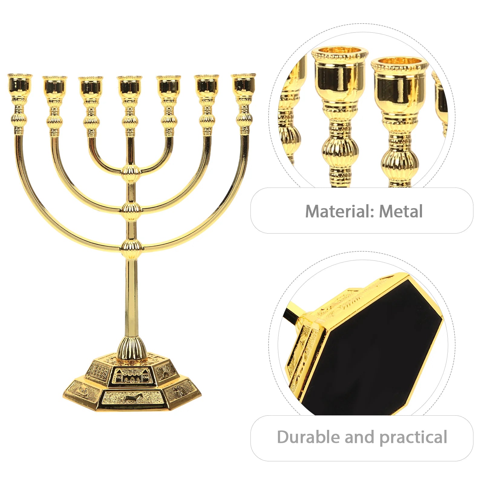 Jewish Bed Candlestick Menorah Stand Holders