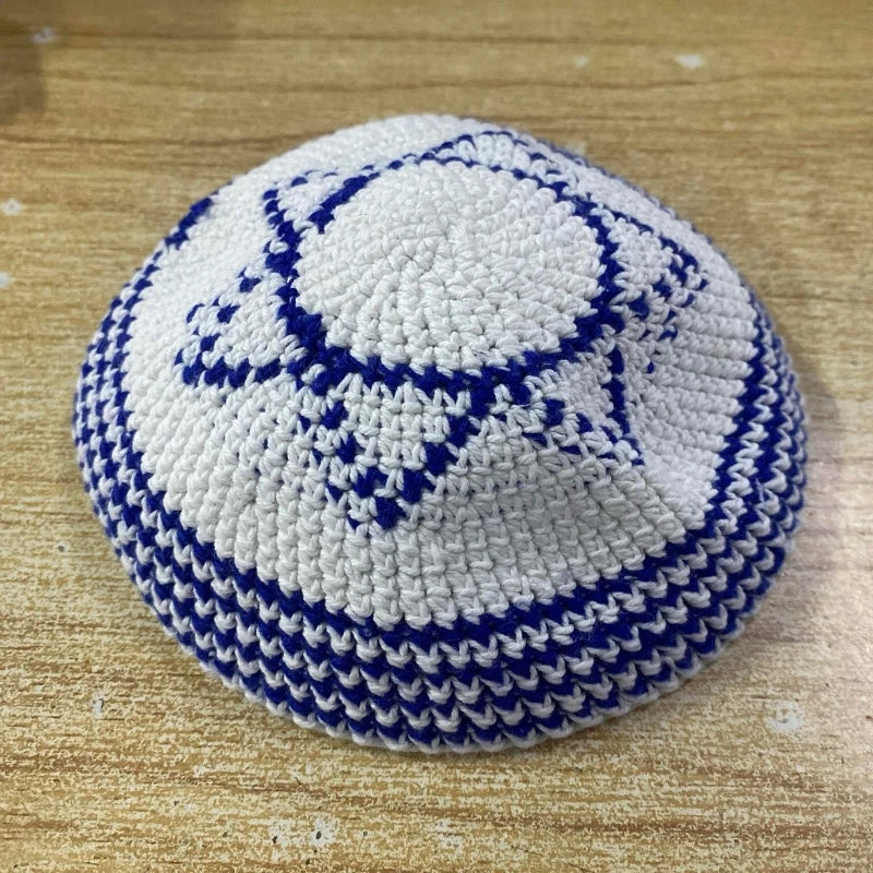 Embroidery White Yarmulke Jewish Kippah Hat