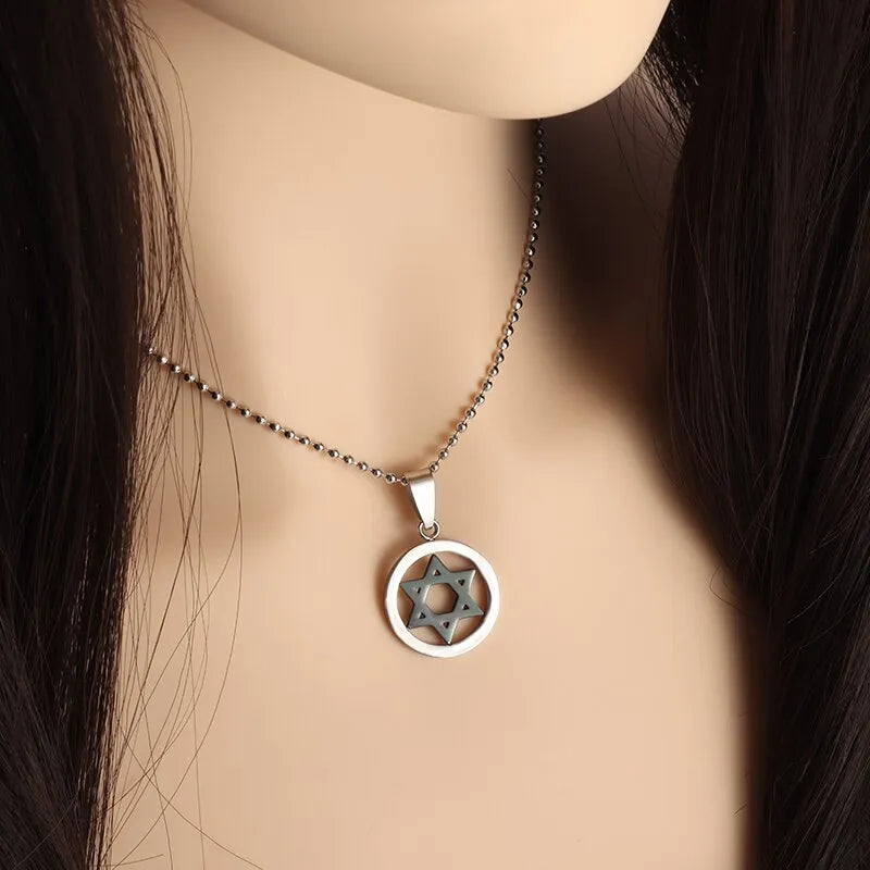 Jewish Star Of David Pendant Hexagonal Star Necklace
