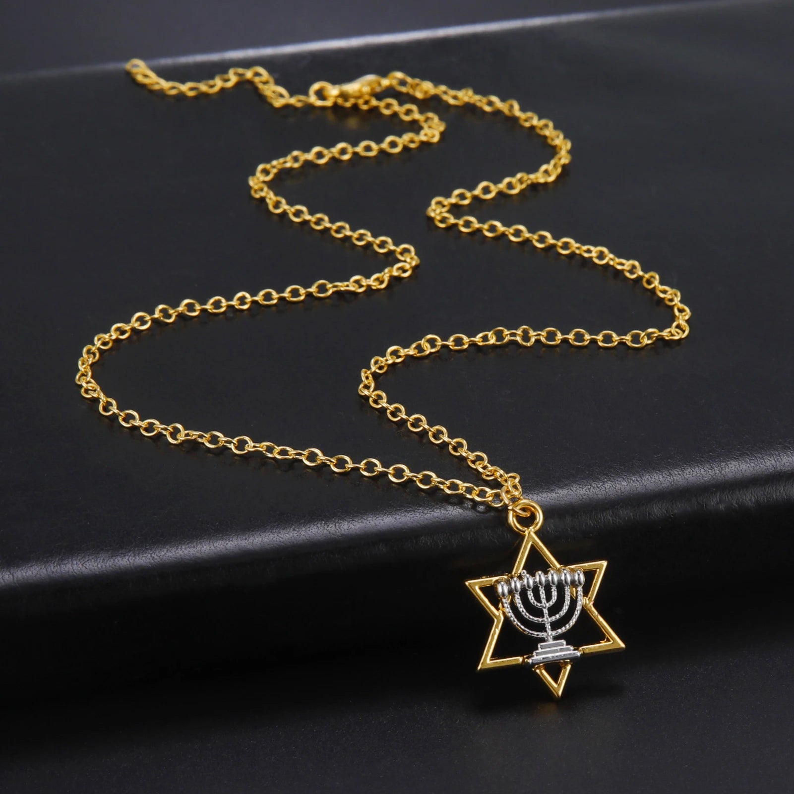 Candles Faith Lamp Hanukkah Pendant Necklace