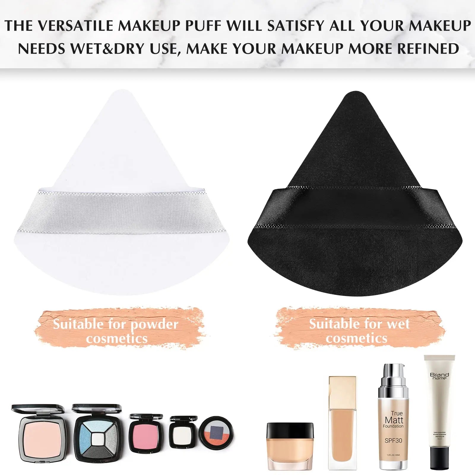 50Pcs Triangle Velvet Powder Puff