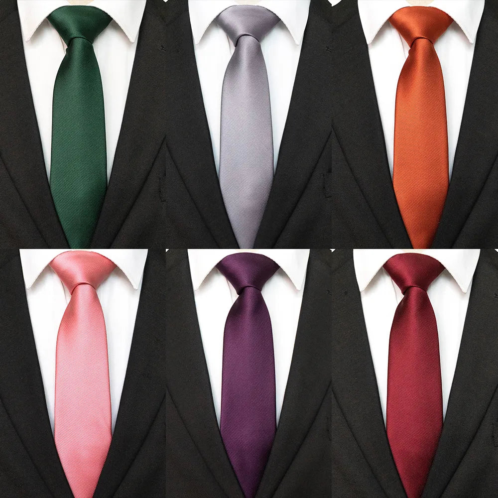 Solid Silk Office Ties for Men