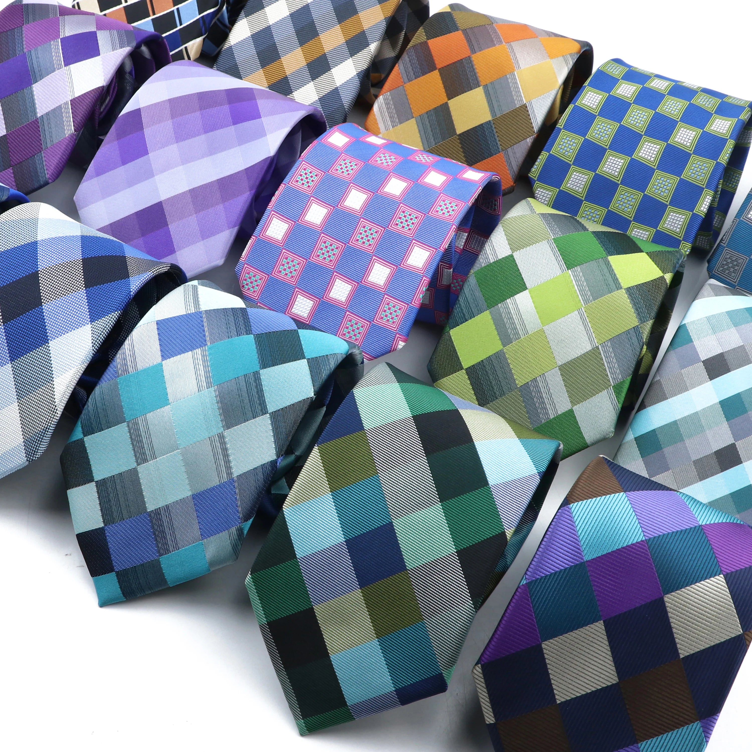 Shiny Plaid Gentlemen Formal Tie