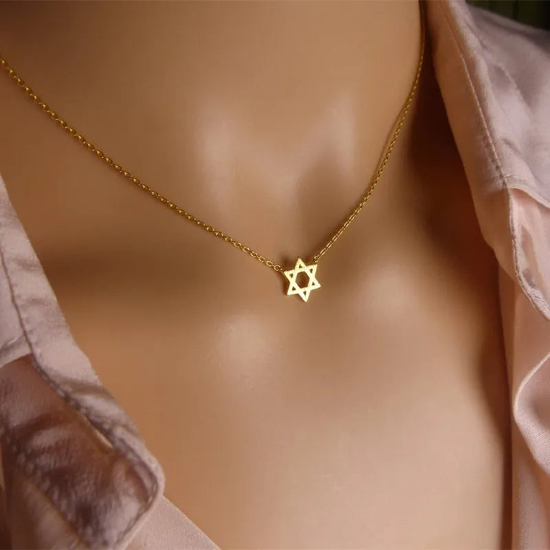 Retro Jewish Jewelry Star Of David Pendant Necklace