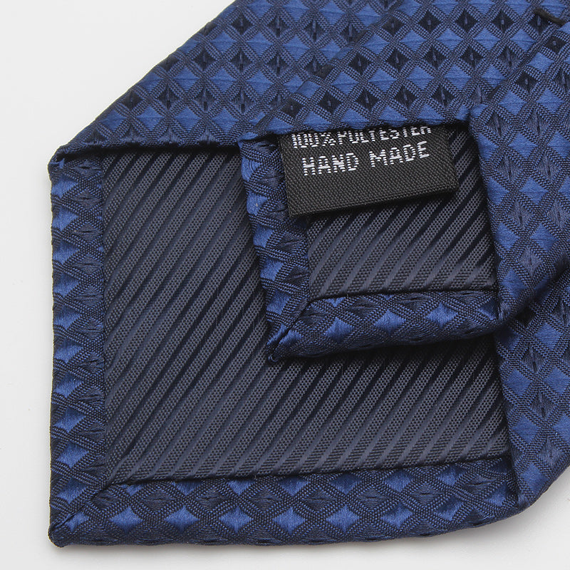 Navy Blue Tie Men's Business Dress 7cm Casual Gradient Plaid