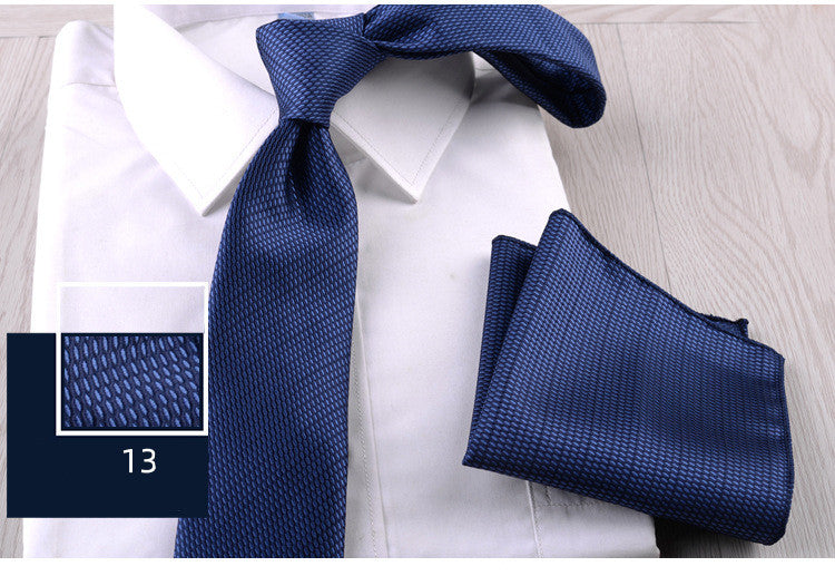 Business Formal Wear Casual Tie Pocket Square Combination
