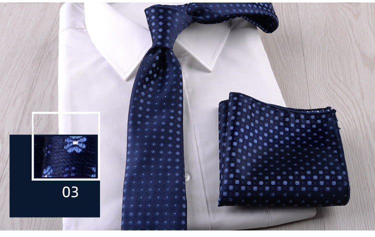 Business Formal Wear Casual Tie Pocket Square Combination
