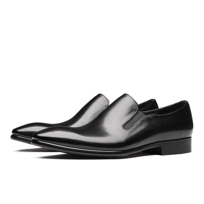 Business Formal Wear Leather Shoes Men's Pointed Toe Pedal Set